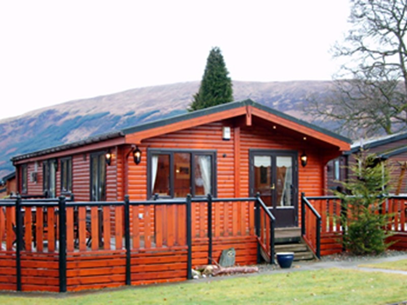 Self Catering Loch Lomond Lodges with views over the loch in Scotland